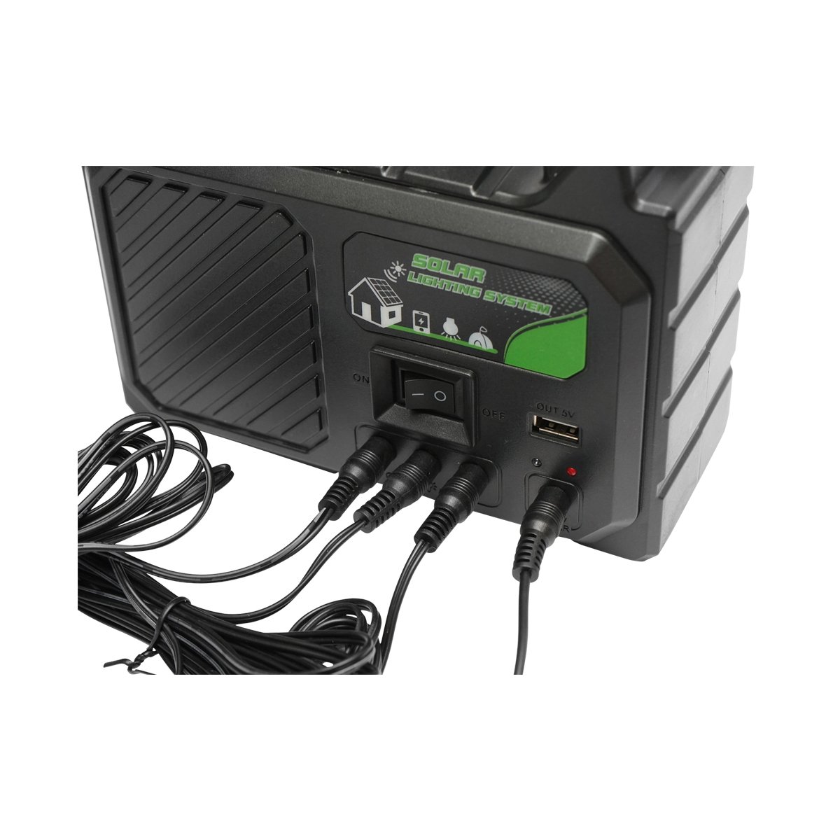 Kit iluminat portabil LED cu 3 becuri/proiector, panou solar si baterie 3.7V, 5500Ah pentru pescuit camping GD-P30